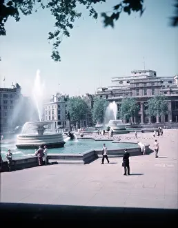 Fountain Prints: Trafalgar Square, London, c1955. Creator: Arthur Charles Kirby Ware