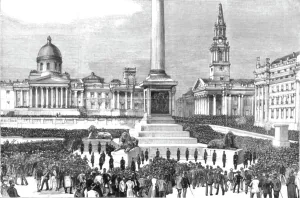 Unemployment Prints: Trafalgar Square during the meetings of the Unemployed and the Social Democrats