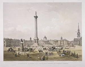 Picken Prints: Trafalgar Square, Westminster, London, 1852. Artist: Day & Son