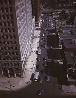 Arthur Sidney Siegel Prints: Traffic at 5: 30 on Second Avenue, Detroit, Mich. 1942. Creator: Arthurs Siegel