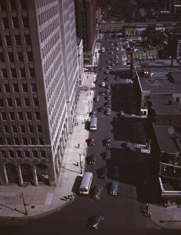 Traffic at 5: 30 on Second Avenue, Detroit, Mich. 1942. Creator: Arthur S Siegel