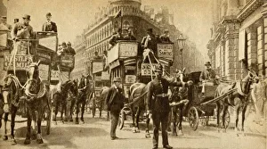 Two Decker Gallery: A Traffic Block in 1900 - A scene outside the Mansion House, (1933). Creator: Unknown