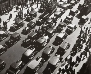 Congested Prints: Traffic jam on Fifth Avenue at 49th Street, New York, USA, early 1929