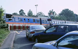 Queue Prints: Traffic queue at level crossing in Brockenhurst, Hampshire