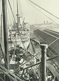 The Traffic Still Quickens; Still The Vessels Grow Bigger Liners In Tilbury Docks, 1937. Creator: Fox. The Traffic Still Quickens; Still The Vessels Grow Bigger Liners In Tilbury Docks, 1937. Creator: Fox
