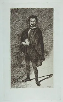 Manet Edouard Prints: The Tragic Actor: Rouviere in the Role of Hamlet, 1865-66. Creator: Edouard Manet