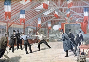 Duelling Gallery: A Tragic Duel: The Death of Monsieur Harry Alis, 1895. Artist: Oswaldo Tofani