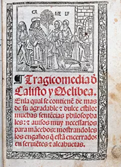 Calixto Collection: Tragicomedy of Calixto and Melibea by Fernando de Rojas, cover of the printed edition