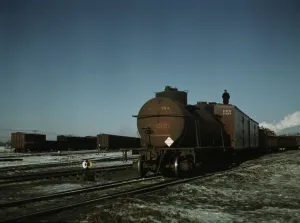 Chicago And North Western Railway Gallery: A train (or 'cut') being pushed out of a receiving... Proviso yard, C & NW RR. Chicago, Ill