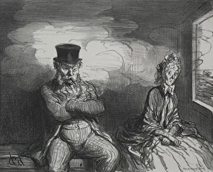 Honoredaumier French Prints: On the Train: A Pleasant Companion, 1862
