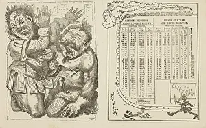 Scrap Book Prints: Train timetable and scene from the Crystal Palace pantomime