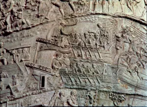 2nd Century Ad Prints: Trajans Column, relief representing several boats