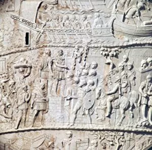 Detail of Trajans column, showing surrender to the Romans, 2nd century