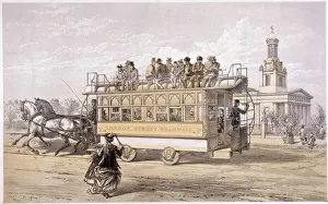 St Mark Prints: Tram in Kennington, London, c1870