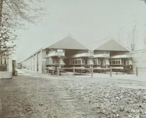 Wandsworth Collection: Trams in Balham Car Shed, Wandsworth, London, 1903