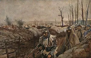 Tranchee dans le village de Souchez, 1915 (1924). Creator: Francois Flameng