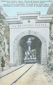 Circum Baikal Prints: Transbaikal railway. The eastern portal of the tunnel