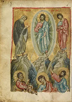 Glory Prints: The Transfiguration; Gospel Book, late 13th century. Creator: Unknown