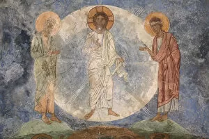 Mount Tabor Gallery: The Transfiguration of Jesus, 12th century. Artist: Ancient Russian frescos