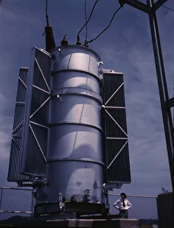 Tennessee United States Prints: Transformer at TVAs Chickamauga Dam near Chattanooga, Tenn. 1942. Creator: Alfred T Palmer