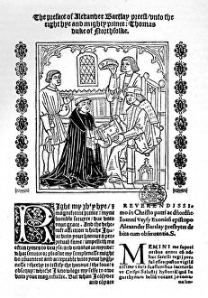 British Book Illustration Collection: The Translator Presenting His Book to the Duke of Norfolk. c1500-1520, (1923)