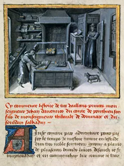 The translator reading the Latin text in the library, ca 1460 The translator reading the Latin text in the library, ca 1460