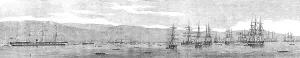 The Transport Fleet Embarking the Troops, at Varna, 1854. Creator: Unknown