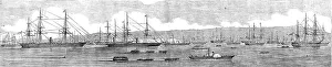 Varna Bulgaria Prints: The Transport Fleet Embarking the Troops, at Varna, 1854. Creator: Unknown