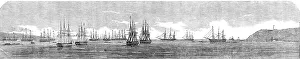 Varna Bulgaria Prints: The Transport Fleet Embarking the Troops, at Varna, 1854. Creator: Unknown