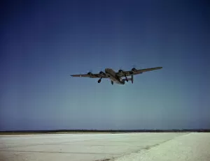 Flying Collection: Transport plane takes off on test flight, Consolidated Aircraft Corp. Fort Worth, Texas, 1942