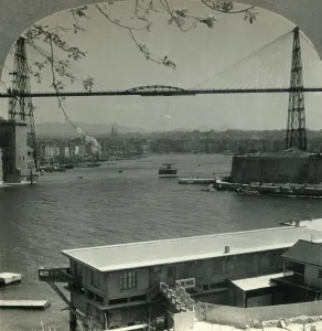 The Transporter Bridge and Entrance to Old Harbor, Marseilles, France, c1930s. Creator: Unknown