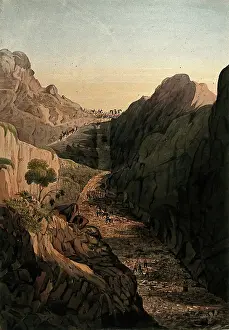 Pass Prints: Transporting artillery through a mountain pass, Afghanistan. Creator: Unknown