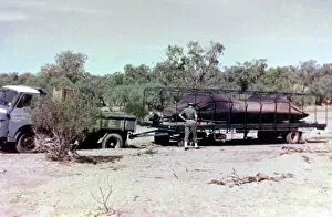Transporting Bluebird CN7 through the bush to Lake Eyre, World Land Speed Record attempt