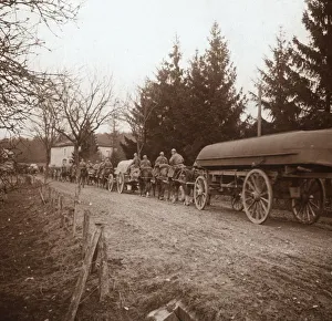 Equipment Prints: Transporting pontoons, Somme, northern France, c1914-c1918