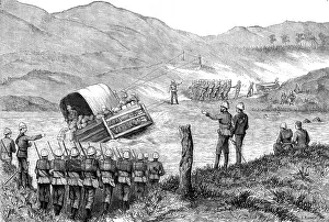First Boer War 1880 1881 Prints: The Transvaal War: capsizing of the pont on the Incangua River