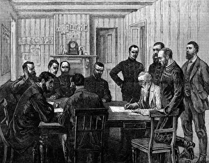 First Boer War 1880 1881 Prints: The Transvaal War: signing the terms of peace with the Boers at O'Neil's Farm