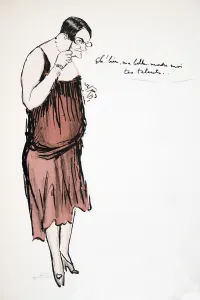 Pince Nez Prints: Transvestite in Red Dress with Pince-Nez, from White Bottoms pub. 1927