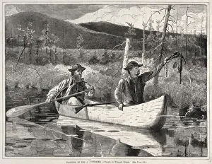 Winslow Homer American Prints: Trapping in the Adirondacks, 1870. Creator: Winslow Homer (American, 1836-1910)