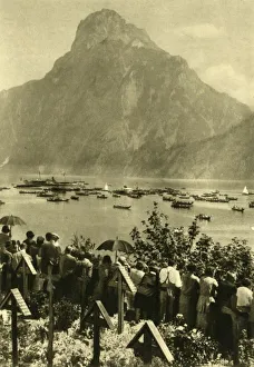 Oberosterreich Prints: Traunstein and Traunsee, Upper Austria, c1935. Creator: Unknown