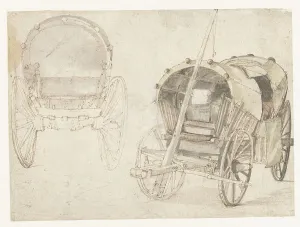 Carts Prints: Two travel cars, 1633-1687. Creator: Gillis Neyts