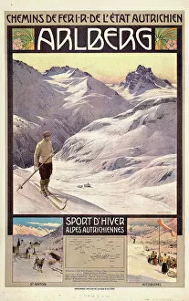 Promotion Gallery: Travel poster advertising winter sports in Arlberg, Austra, c1910