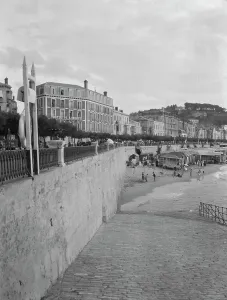 Beach Huts Prints: Travel views of Europe, between 1904 and 1938. Creator: Arnold Genthe