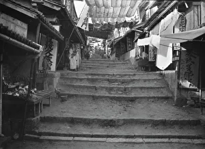 Awnings Prints: Travel views of Japan and Korea, 1908. Creator: Arnold Genthe