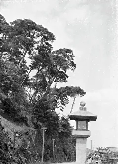 Stone Lantern Prints: Travel views of Japan and Korea, 1908. Creator: Arnold Genthe