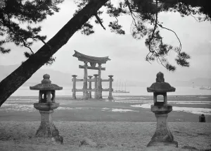 Stone Lantern Prints: Travel views of Japan and Korea, 1908. Creator: Arnold Genthe
