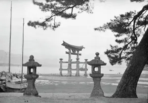 Stone Lantern Prints: Travel views of Japan and Korea, 1908. Creator: Arnold Genthe