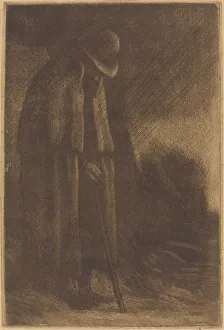 Traveler taking Shelter (Le voyageur a l abri). Creator: Alphonse Legros