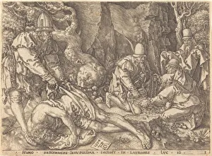 Robber Prints: Traveler among Thieves, 1554. Creator: Heinrich Aldegrever