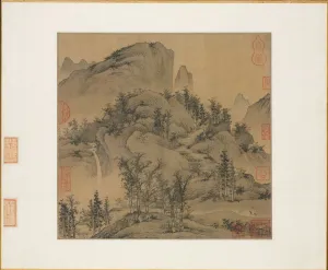 Album Leaf Gallery: Travelers in Autumn Mountains, 1st half 1300s. Creator: Sheng Mou (Chinese, active c