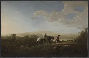 Travelers in Hilly Countryside, c. 1650. Creator: Aelbert Cuyp (Dutch, 1620-1691)